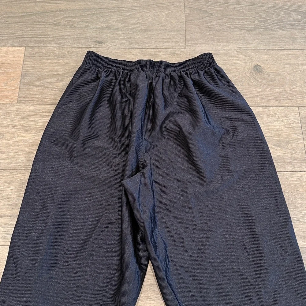 NIKE Black Vintage Tearaway Warm Up Snap Button Wide Leg Track Pants Size XL